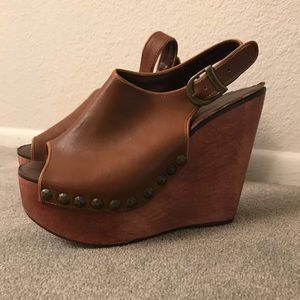 Jeffrey Campbell Wood and Leather Wedges
